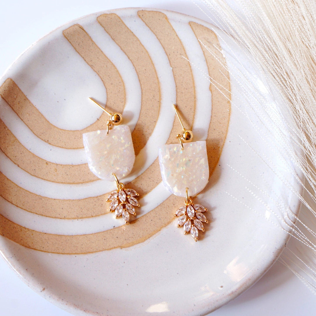 Opal discount clay earrings