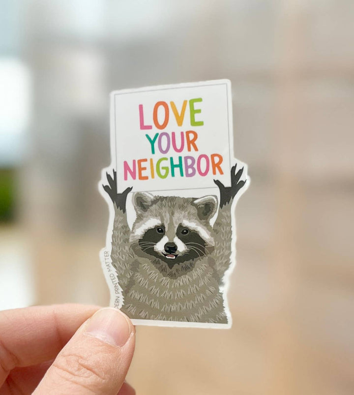 Modern Printed Matter Cards Love Your Neighbor Sticker
