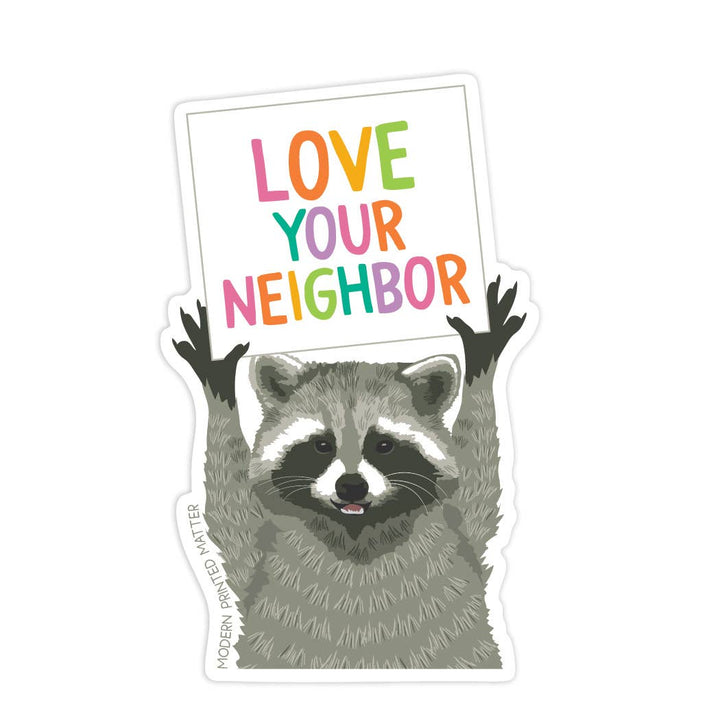 Modern Printed Matter Cards Love Your Neighbor Sticker