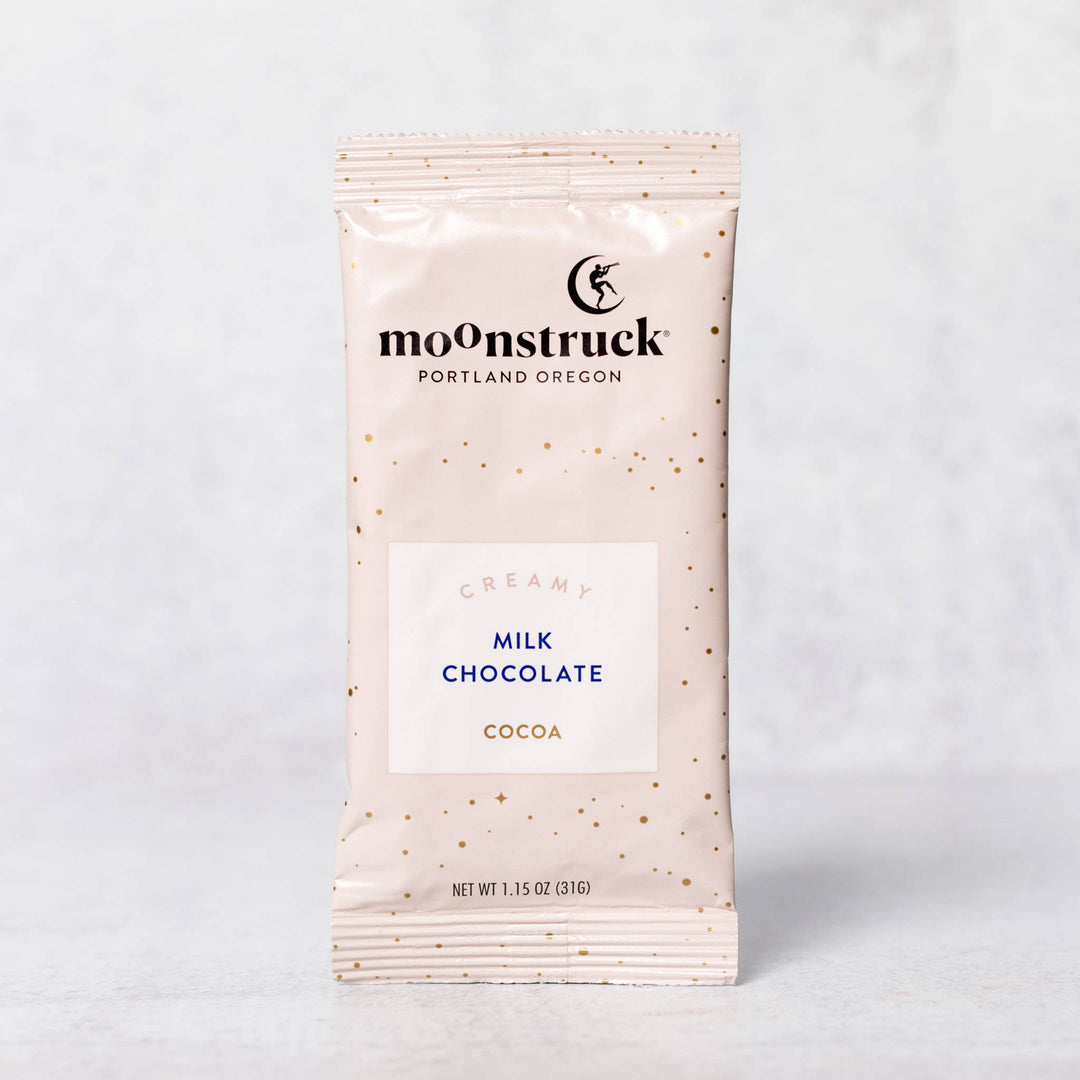 Moonstruck Chocolate Co Hot cocoa Creamy: Milk Chocolate Hot Cocoa Single Serving Pouch