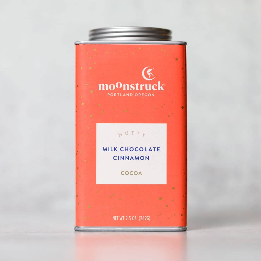 Moonstruck Chocolate Co Hot cocoa Nutty: Cinnamon Milk Chocolate Hot Cocoa Tin