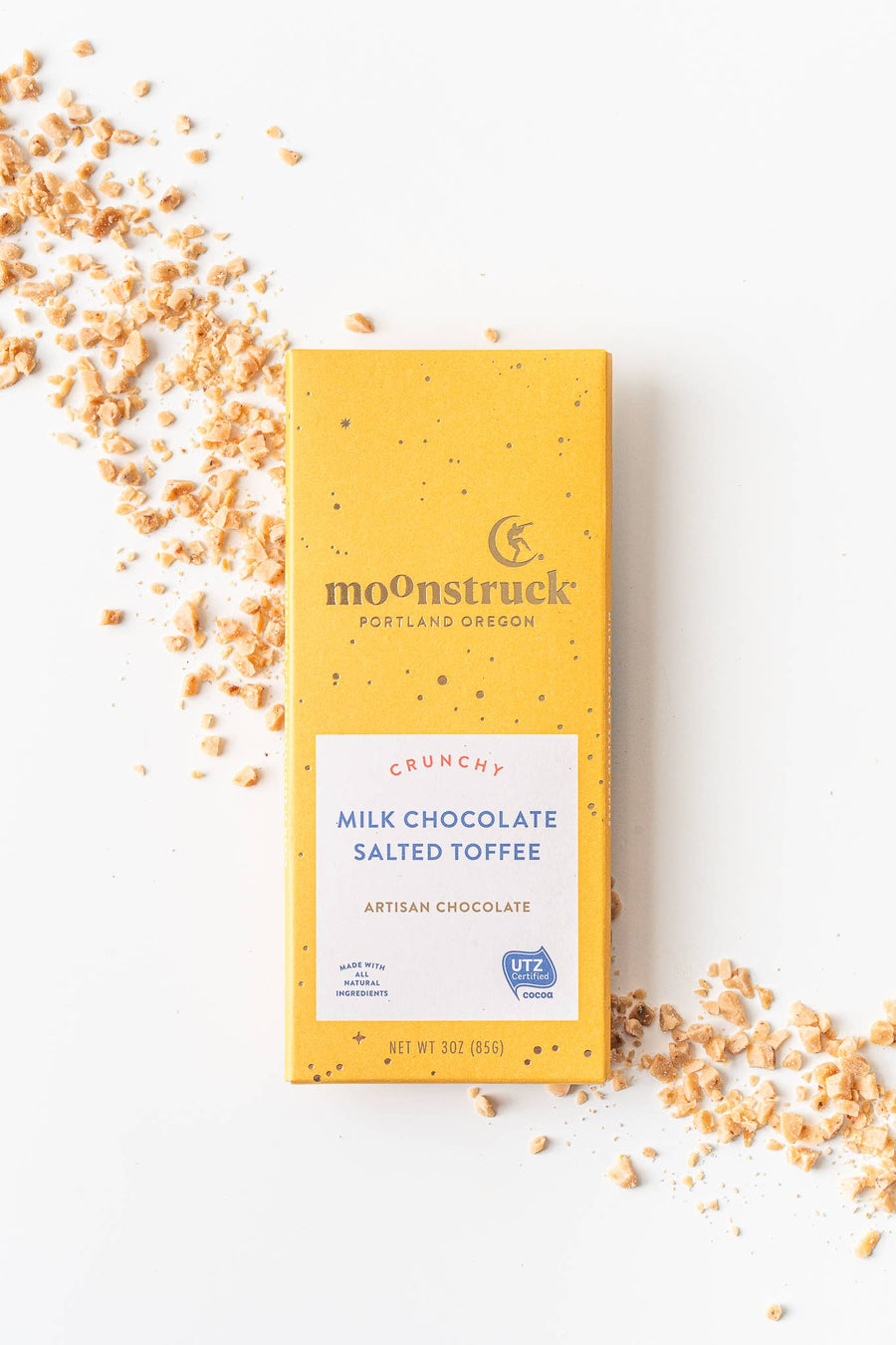 Moonstruck Chocolate Co Sweet Treats Crunchy Milk Salted Toffee Bar