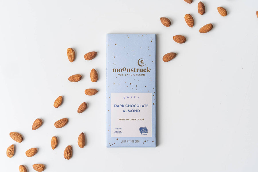 Moonstruck Chocolate Co Sweet Treats Salty Dark Sea Salt Almond Bar