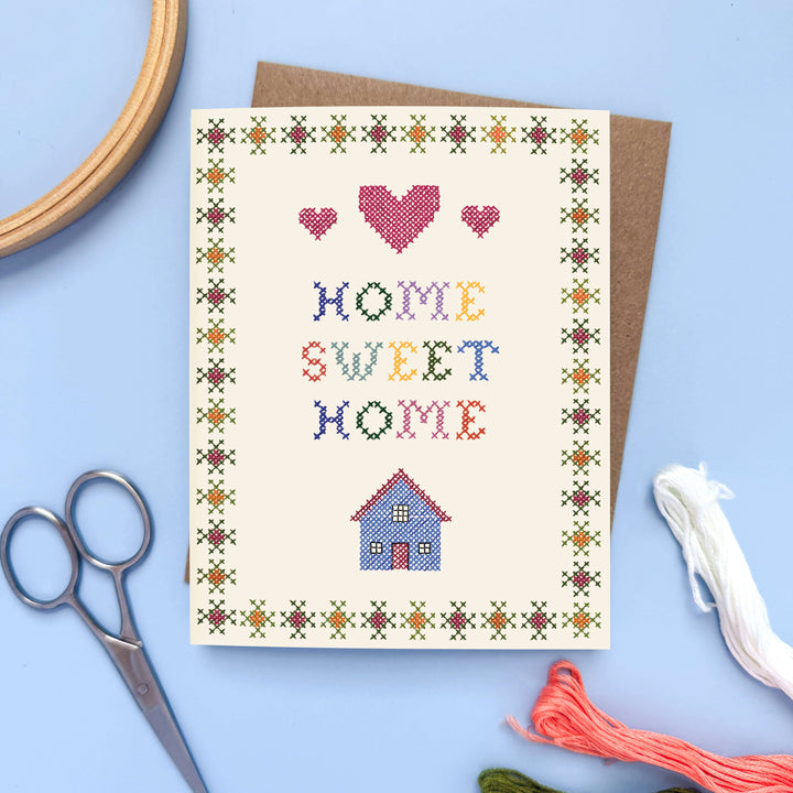 Morgan Swank Studio Cards New Home Cross Stitch Card