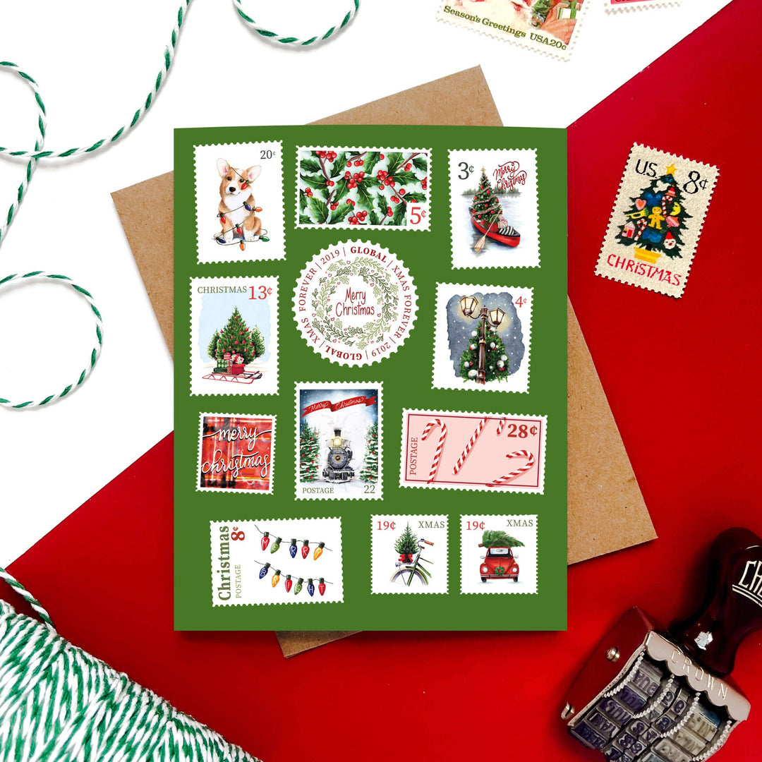 Morgan Swank Studio Cards Postage Stamp Christmas Card