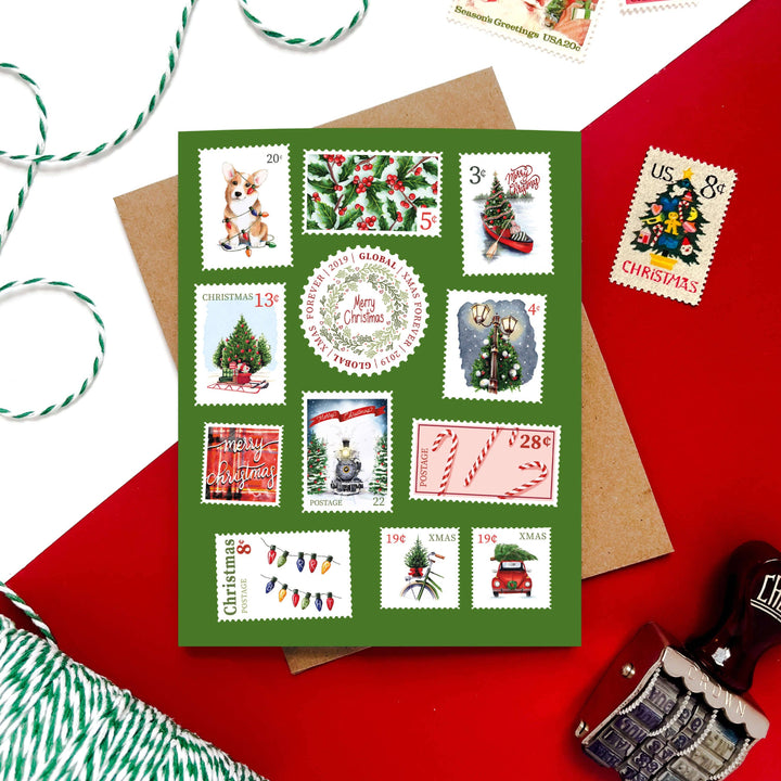 Morgan Swank Studio Cards Postage Stamp Christmas Card