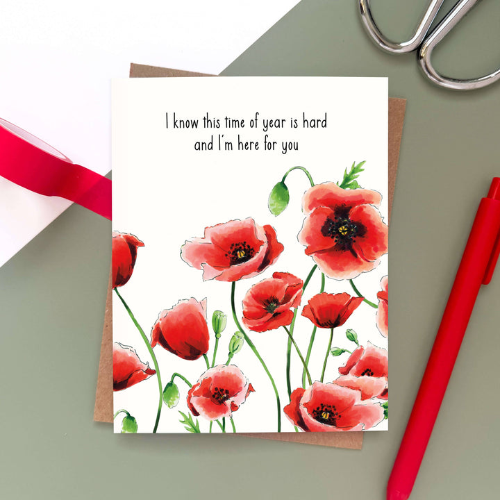 Morgan Swank Studio Cards Time of Year Poppies |  Sympathy Card