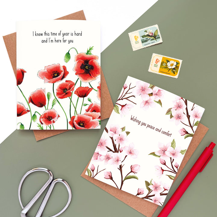 Morgan Swank Studio Cards Time of Year Poppies |  Sympathy Card
