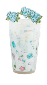 Mud Pie Cups White Bride Party Cup Gift Set