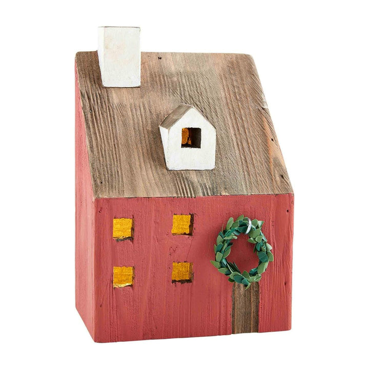 Mud Pie Decor Red Light-Up Christmas House