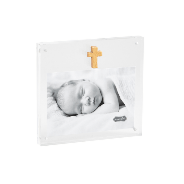 Mud Pie Frame Gold Cross Acrylic Frame