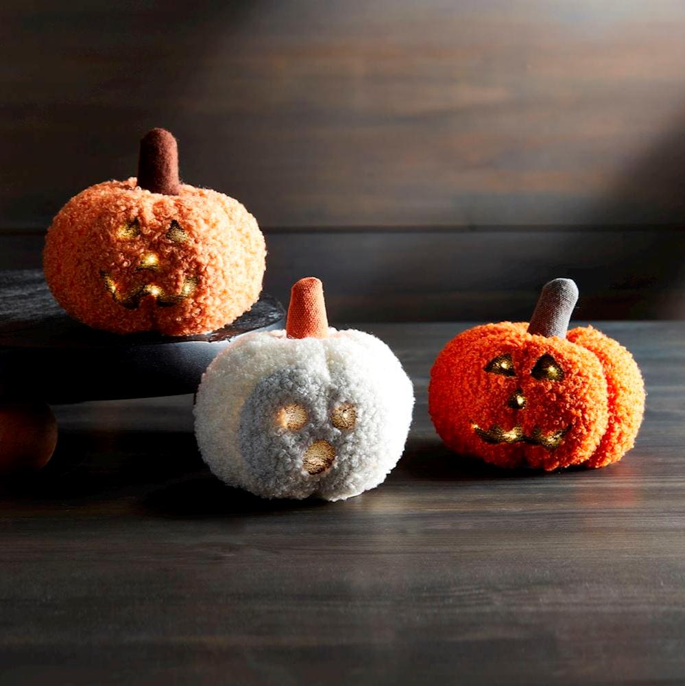 Mud Pie Halloween Mini Shearling Pumpkins