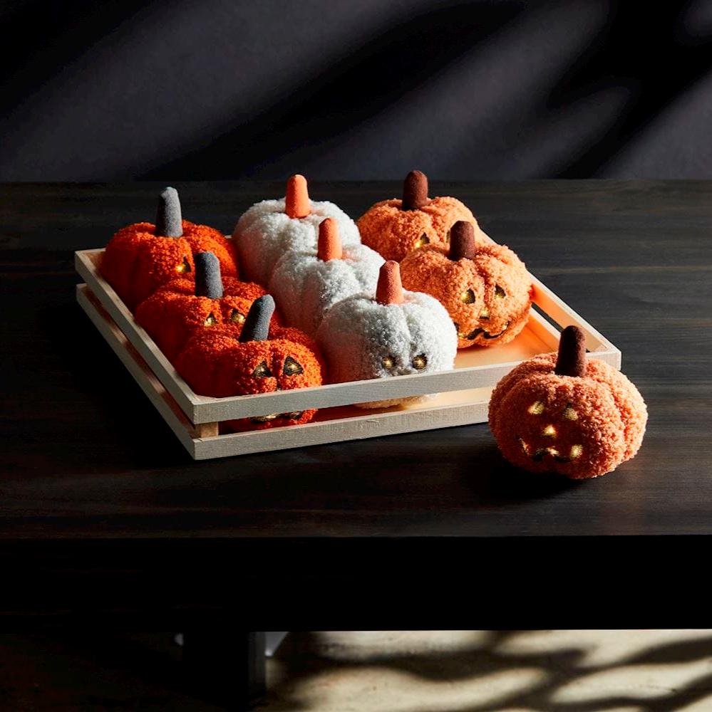 Mud Pie Halloween Mini Shearling Pumpkins