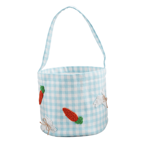 Mud Pie Holiday Blue Easter Beaded Bucket | Mud Pie