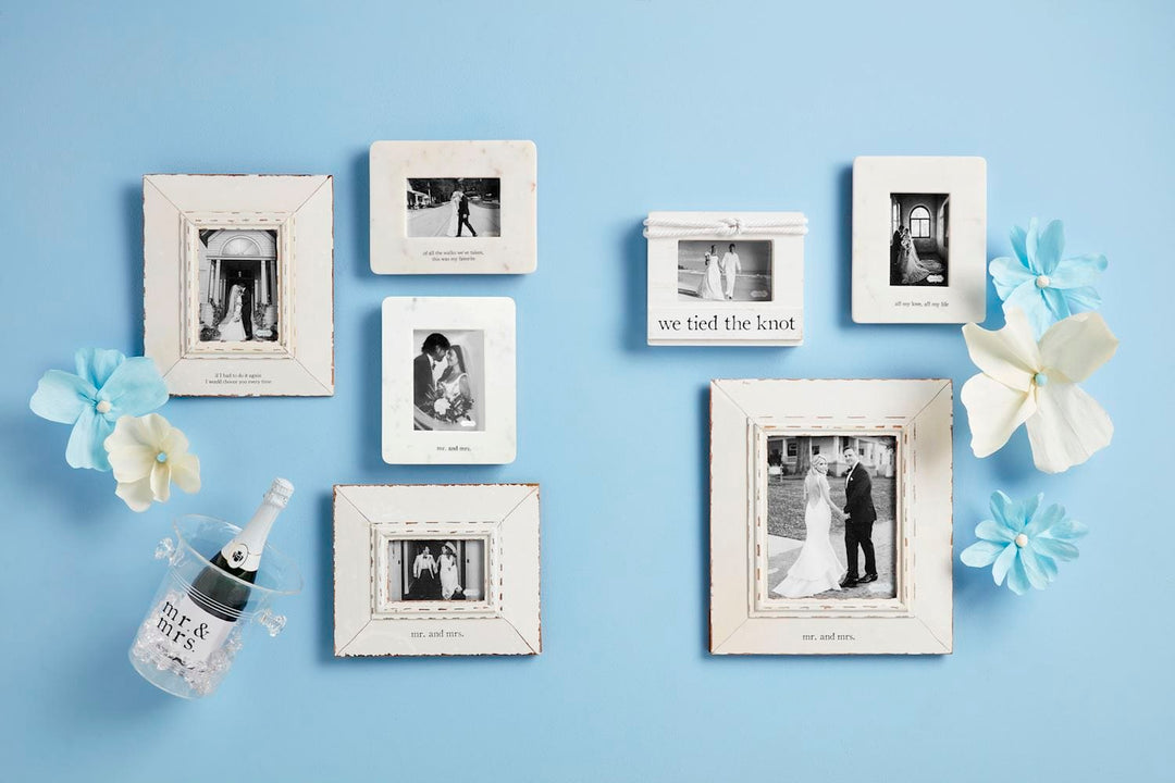 Mud Pie Picture Frame Mr. & Mrs. Marble Frame