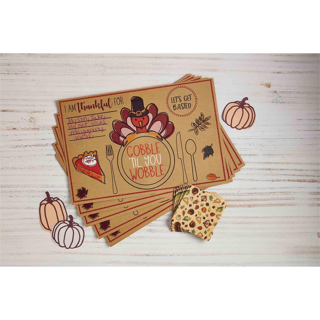Mud Pie Placemats Turkey Placemat & Napkin Set