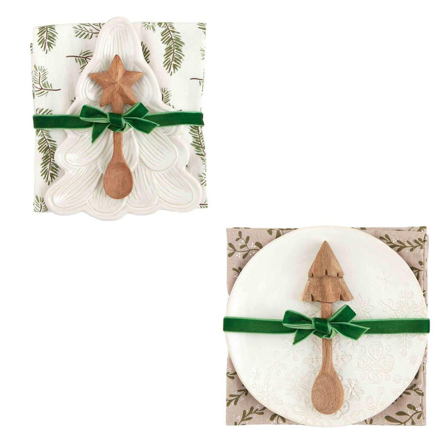 Mud Pie Plate White Christmas Appetizer Sets