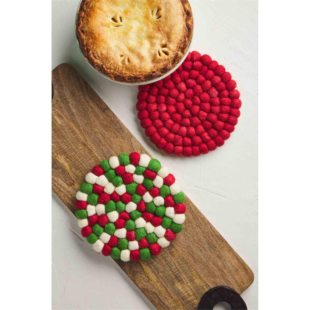 Mud Pie Serveware Christmas Pom Trivets