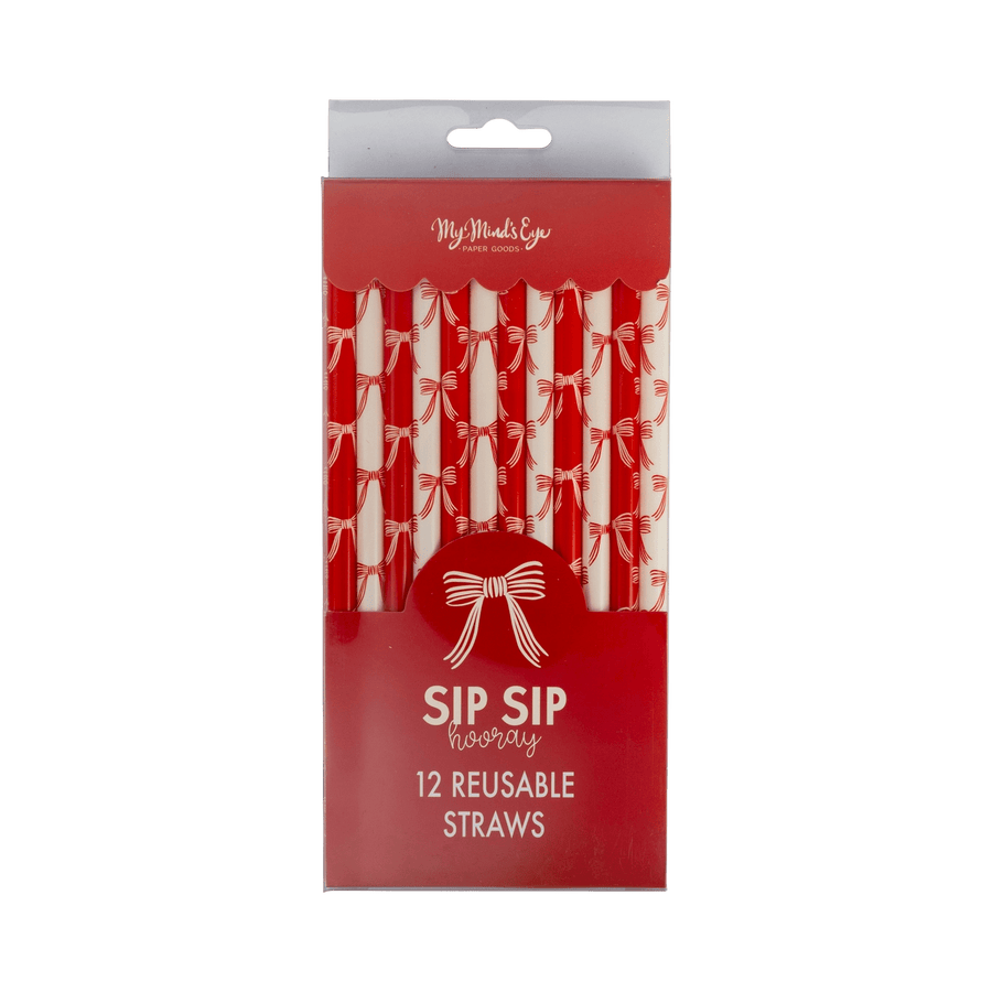 My Mind's Eye Christmas Bows Reusable Straws