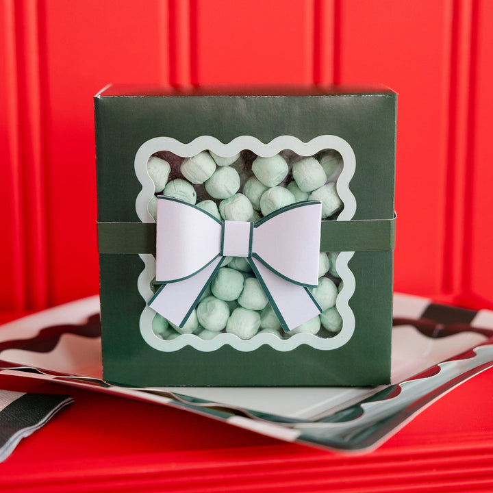 My Mind's Eye Cookie Box Green Bow Ric Rac Cookie Box