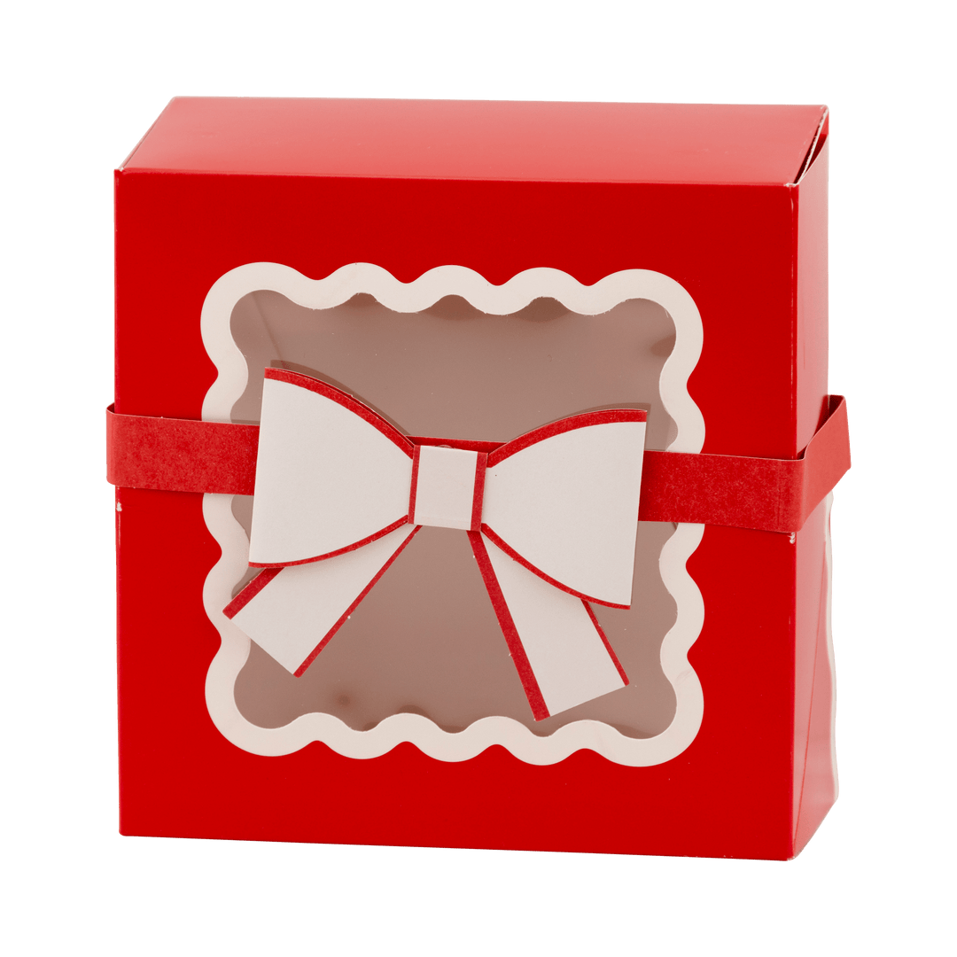 My Mind's Eye Cookie Box Red Bow Ric Rac Cookie Box