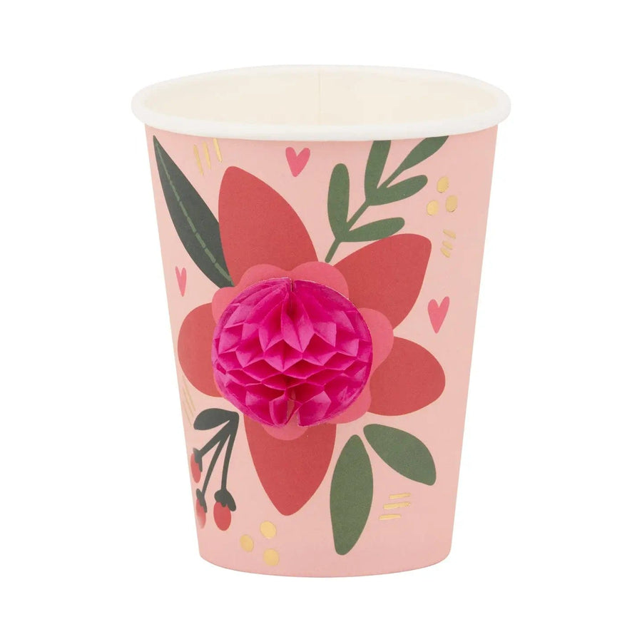 My Mind's Eye paper cups Floral Paper Cup with Honeycomb Center