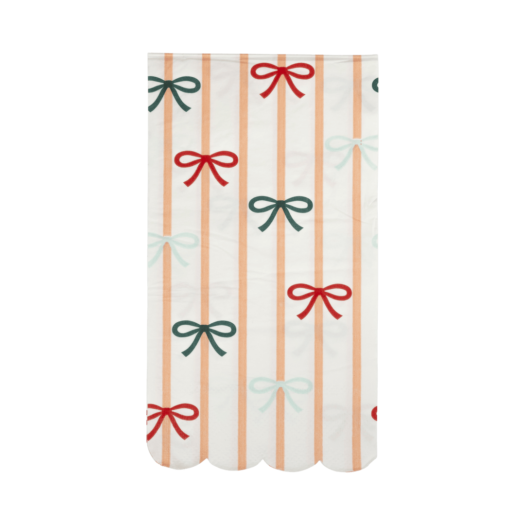 My Mind's Eye Paper Napkins Bows and Stripes Scalloped Dinner Napkin