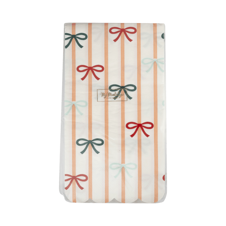 My Mind's Eye Paper Napkins Bows and Stripes Scalloped Dinner Napkin