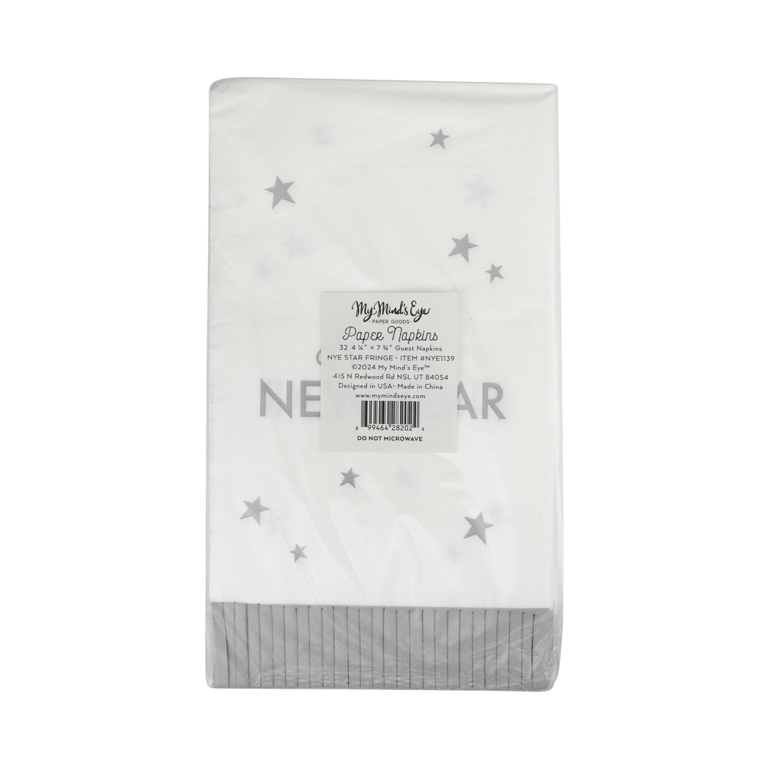 My Mind's Eye Paper Napkins Happy New Year Fringed Dinner Napkin