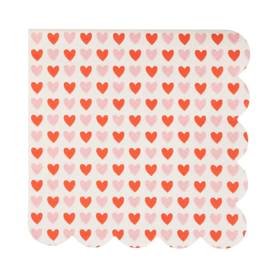 My Mind's Eye Paper Napkins Hearts Scalloped Cocktail Napkin