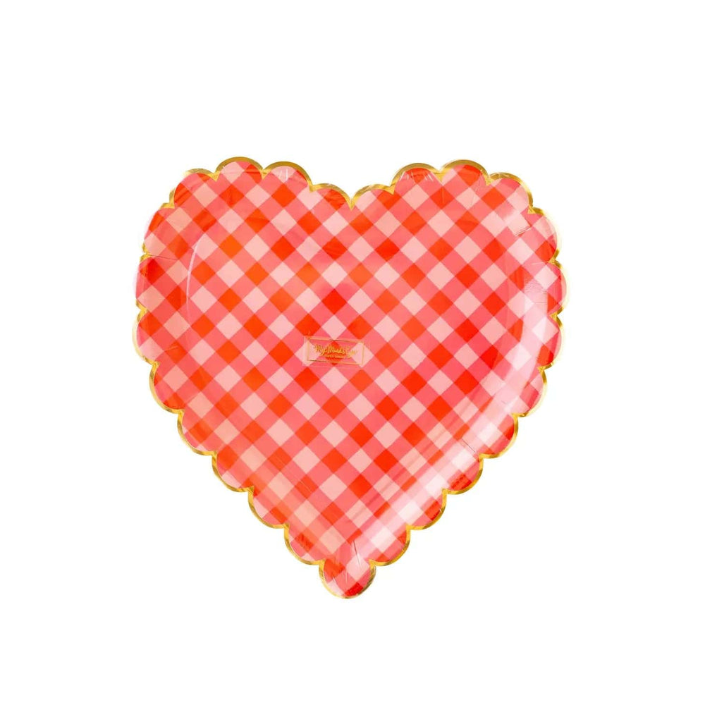 My Mind's Eye paper plates Checkered Heart Shaped Paper Plate