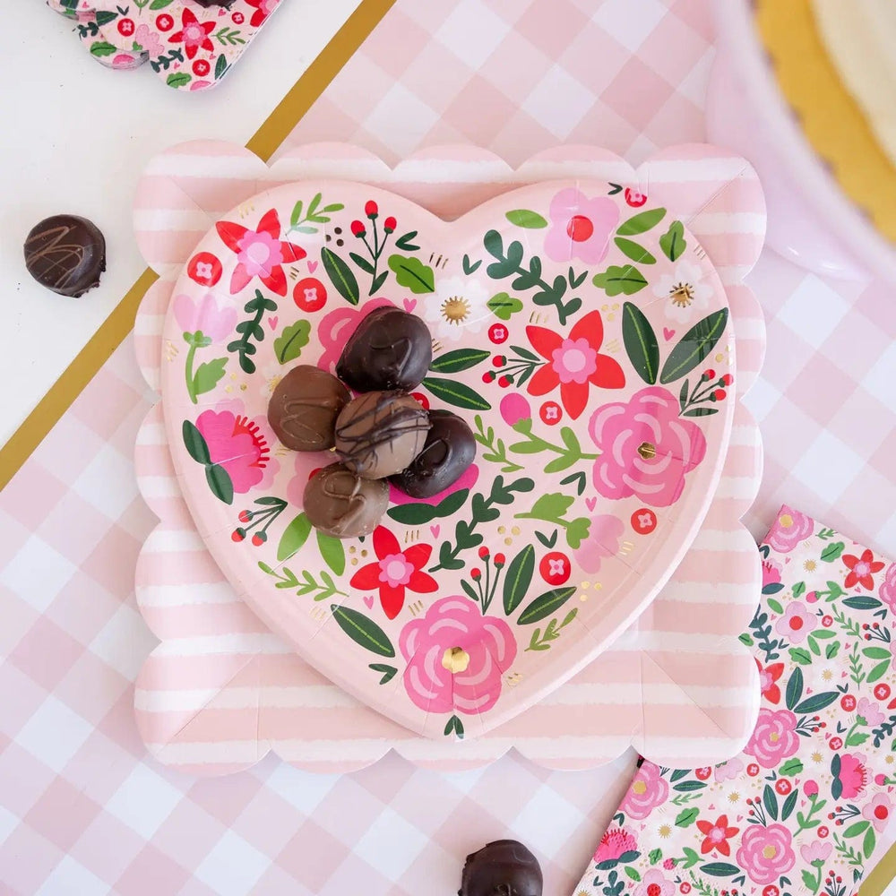 My Mind's Eye paper plates Floral Heart Plate