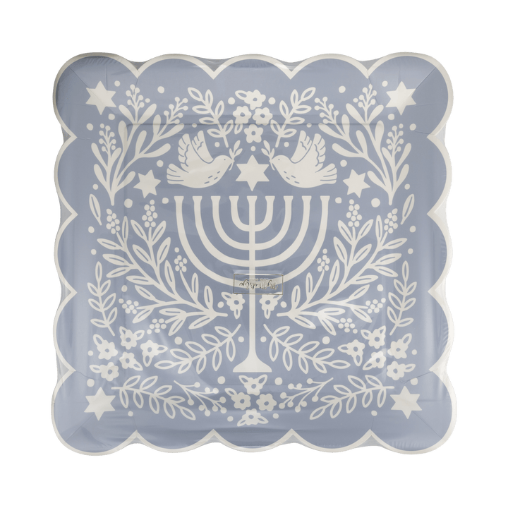 My Mind's Eye paper plates Floral Menorah Plate