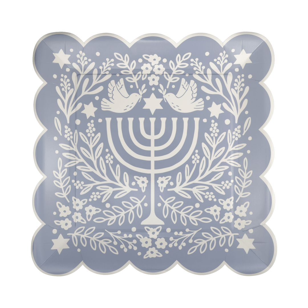 My Mind's Eye paper plates Floral Menorah Plate