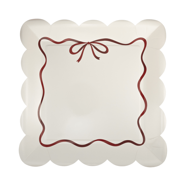 My Mind's Eye paper plates Red Bow Border 10" Plate