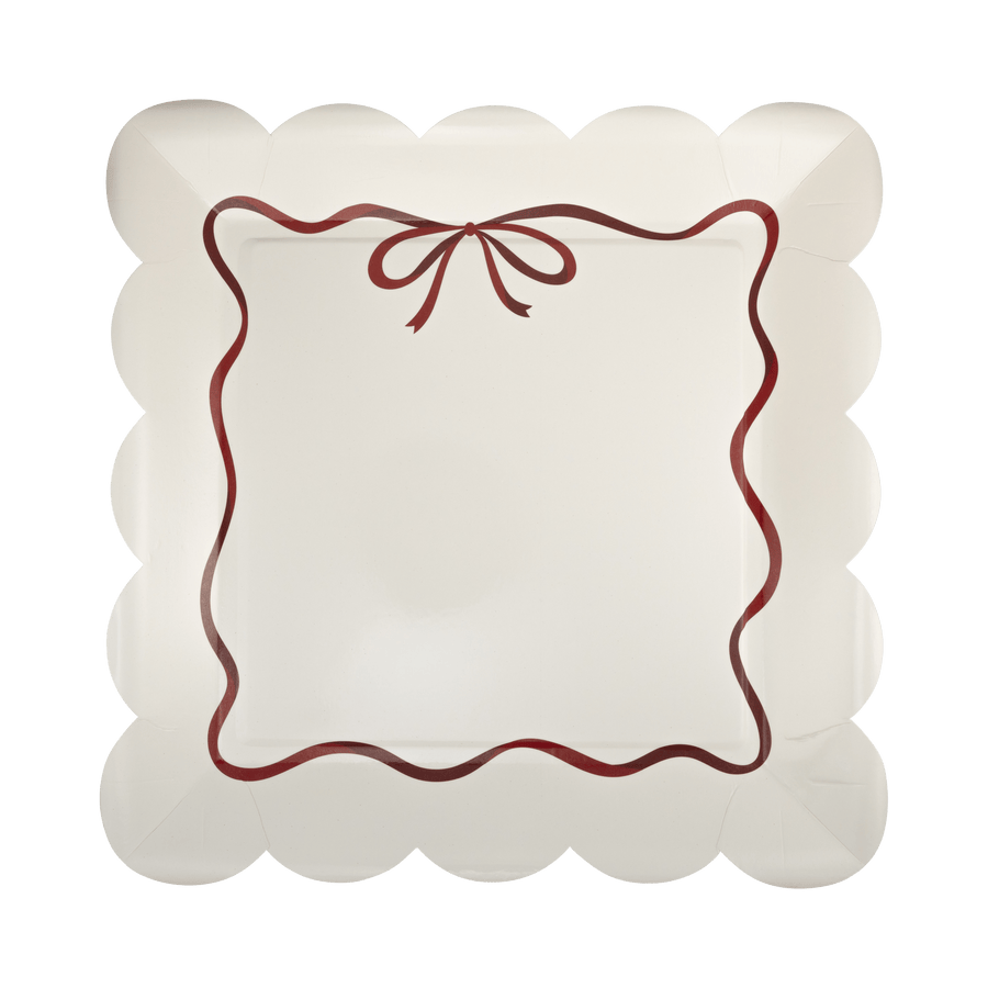 My Mind's Eye paper plates Red Bow Border 10" Plate