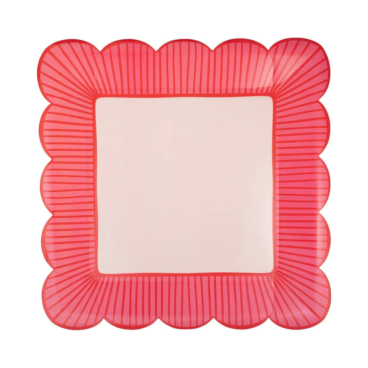 My Mind's Eye paper plates Striped Edge Scalloped Square Plate