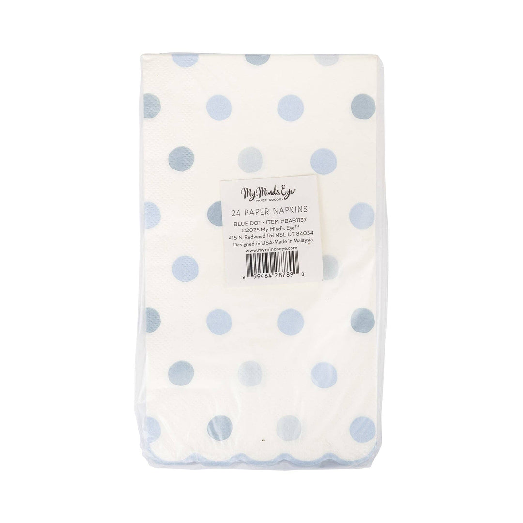 My Mind’s Eye Party Baby Blue Polka Dot Dinner Napkin