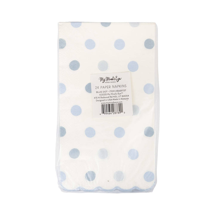 My Mind’s Eye Party Baby Blue Polka Dot Dinner Napkin