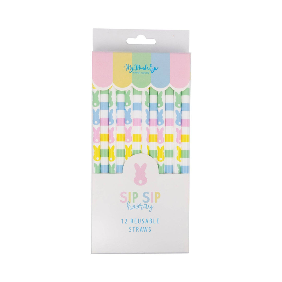 My Mind’s Eye Party Pastel Bunnies Reusable Straws