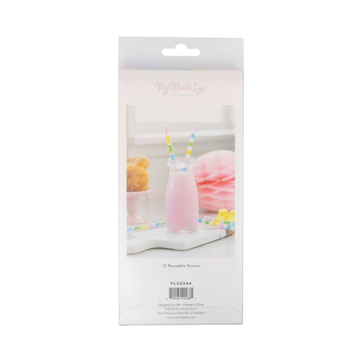 My Mind’s Eye Party Pastel Bunnies Reusable Straws