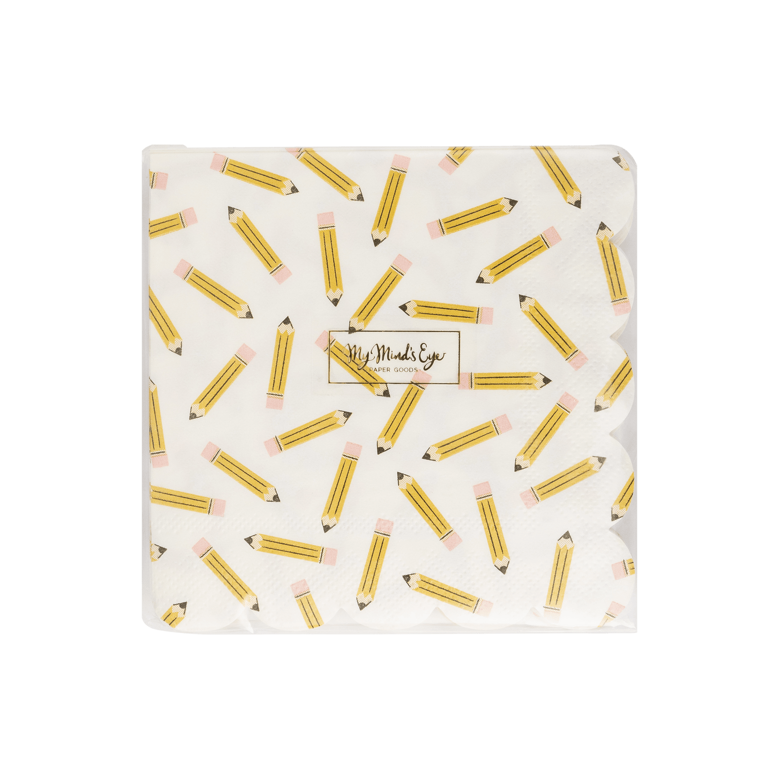 My Mind’s Eye Party Pencil Pattern Scallop Cocktail Napkin