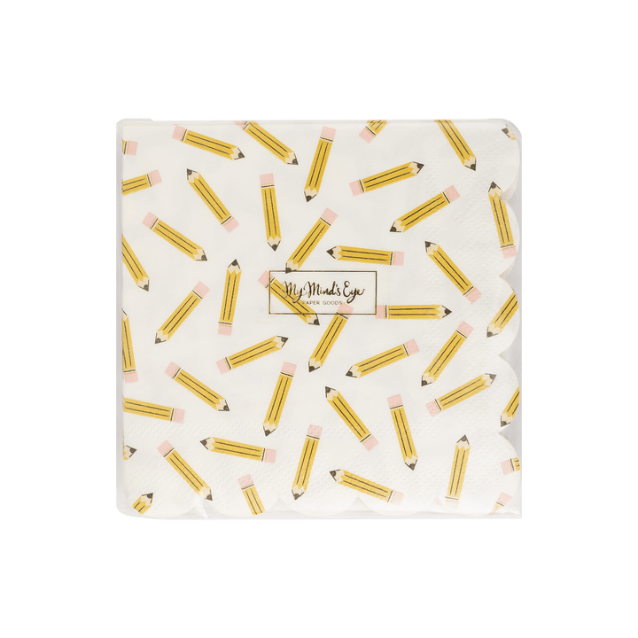 My Mind’s Eye Party Pencil Pattern Scallop Cocktail Napkin