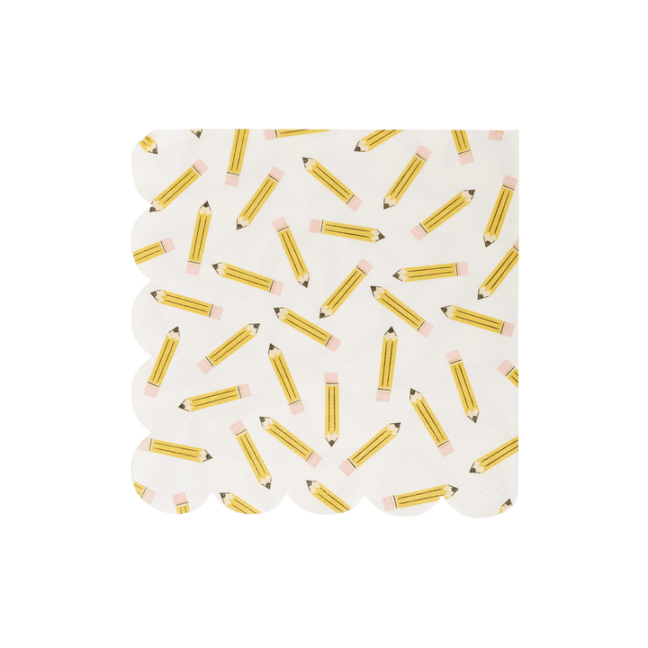 My Mind’s Eye Party Pencil Pattern Scallop Cocktail Napkin