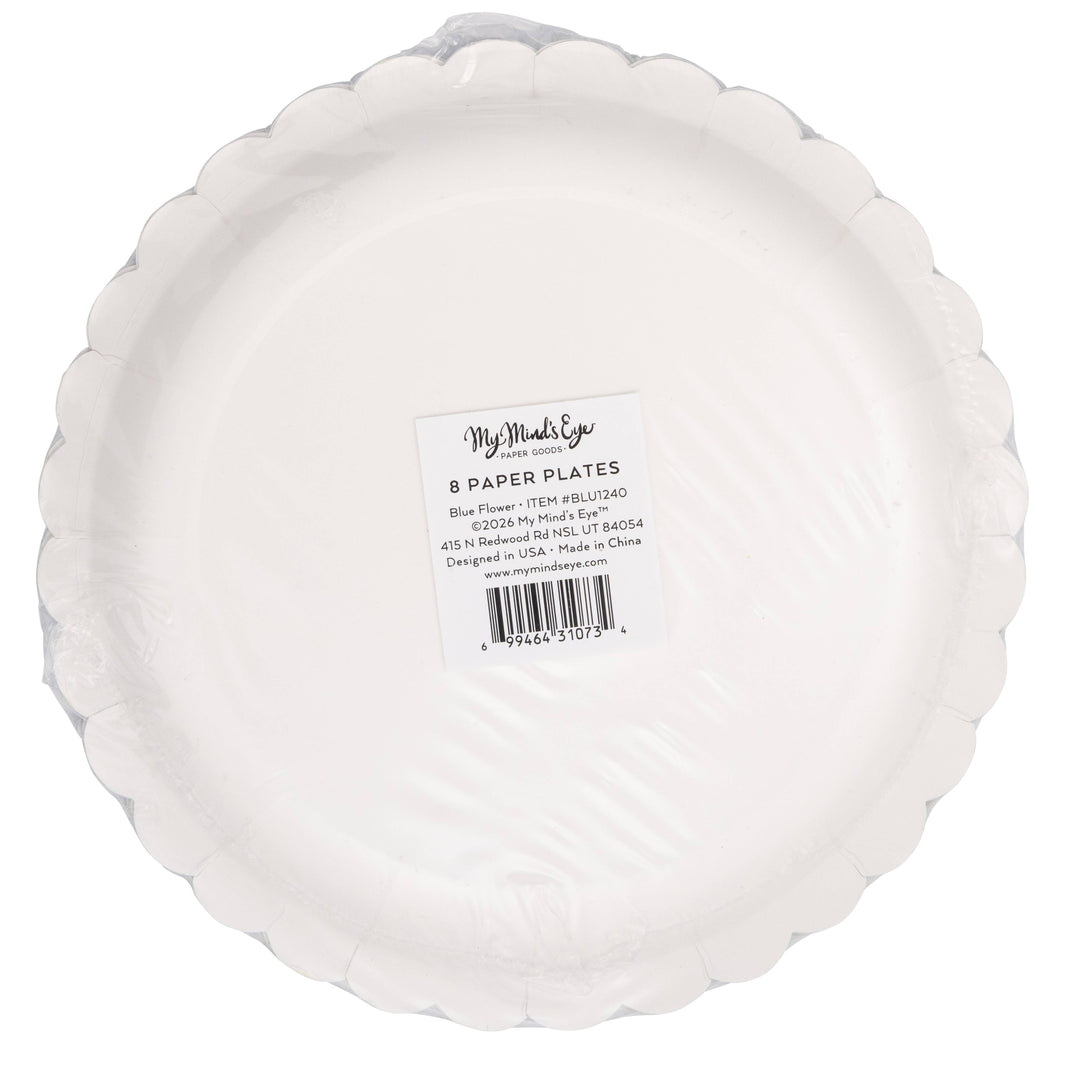 My Mind’s Eye Party Round Blue Flower 8" Plate