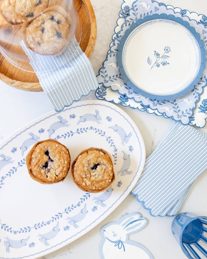 My Mind’s Eye Party Round Blue Flower 8" Plate