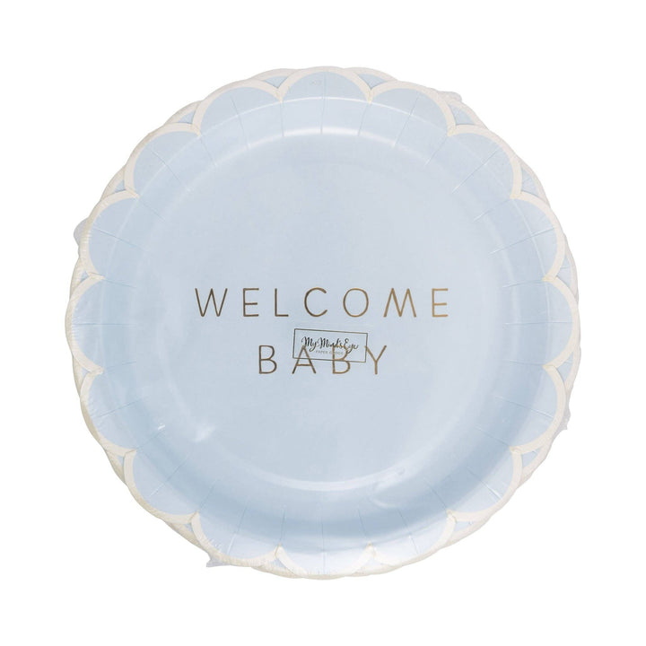 My Mind’s Eye Party Welcome Baby Blue Plate