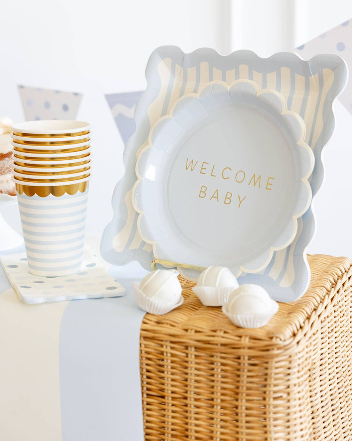 My Mind’s Eye Party Welcome Baby Blue Plate