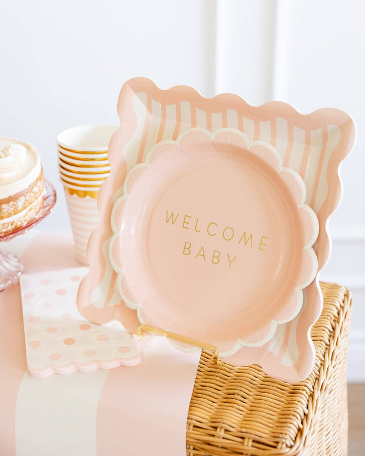 My Mind’s Eye Party Welcome Baby Pink Plate