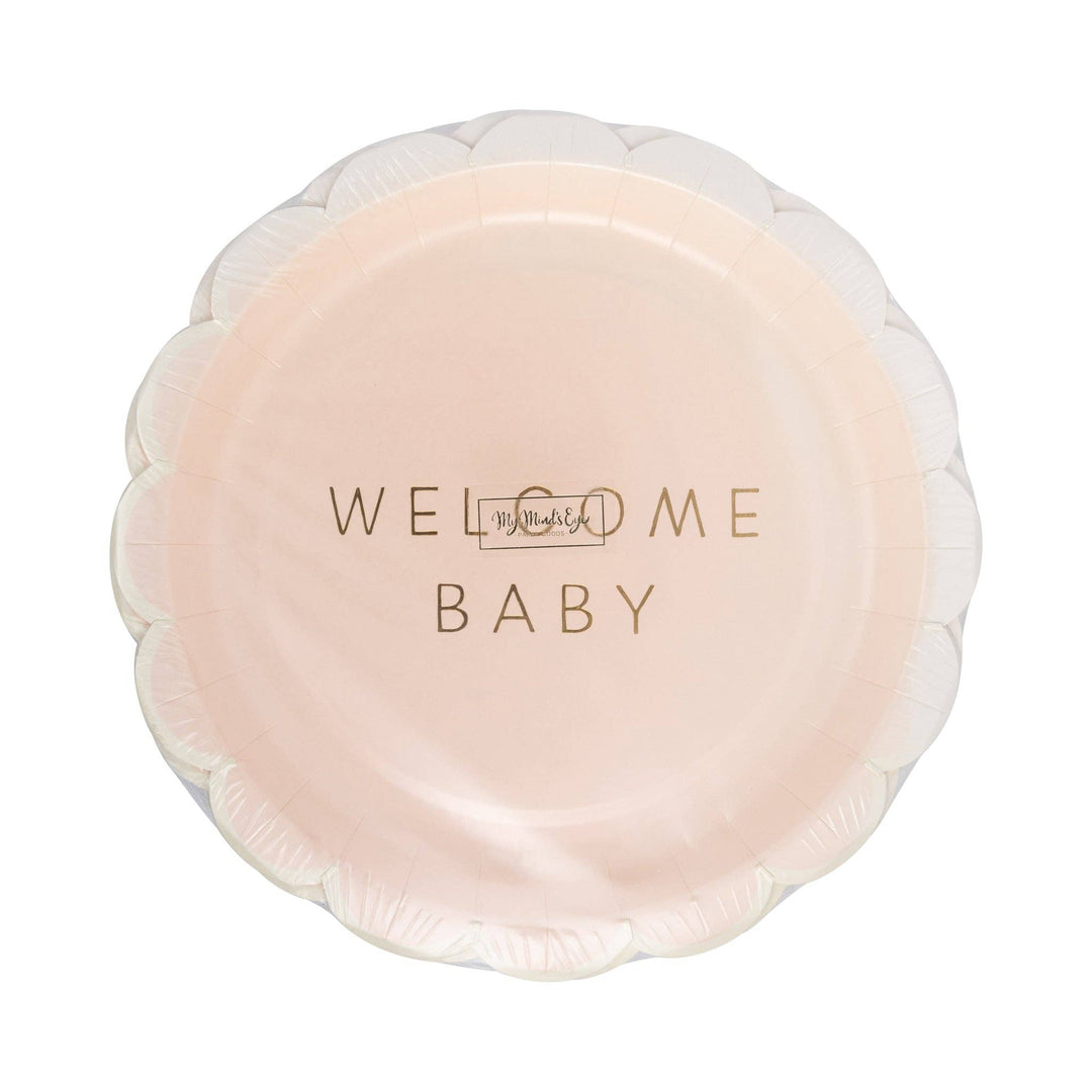 My Mind’s Eye Party Welcome Baby Pink Plate
